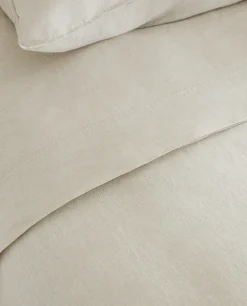 (160 Gsm) Washed Linen Fitted Sheet