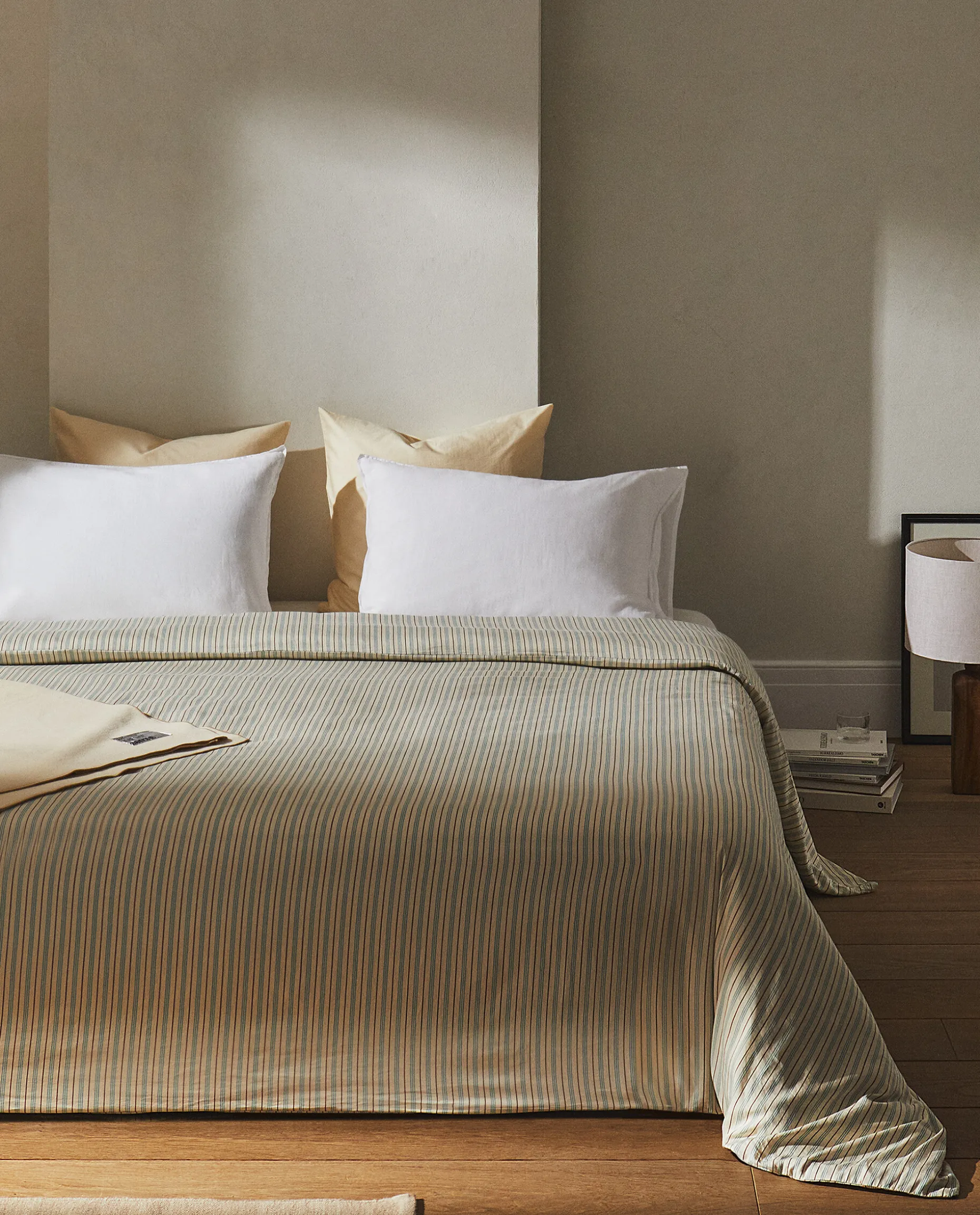(300 Thread Count) Striped Washed Sateen Duvet Cover