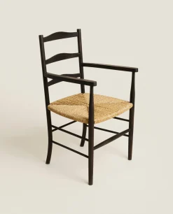 Ash And Seagrass Chair With Arm Rests
