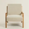 Ash Wood And Linen Armchair