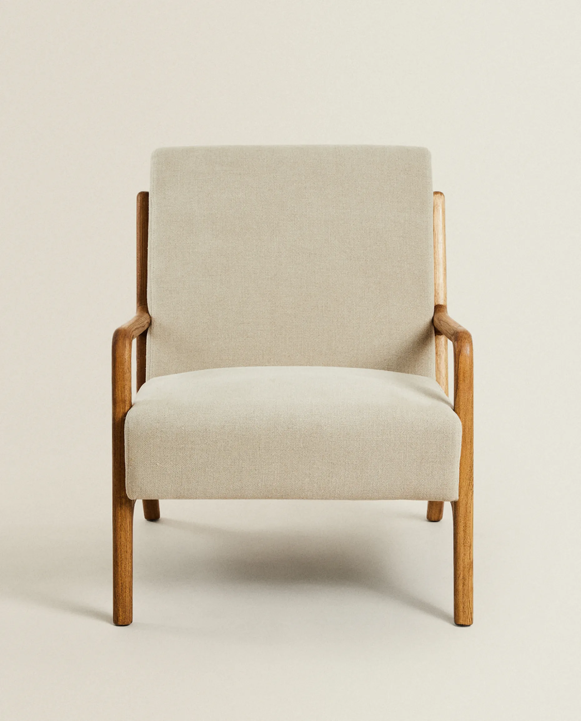 Ash Wood And Linen Armchair