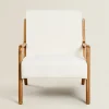 Ash Wood And Linen Armchair