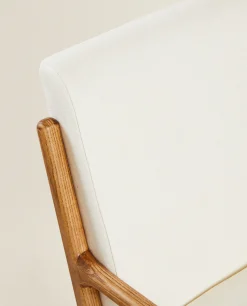 Ash Wood And Linen Armchair