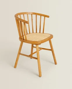 Ash Wood Chair With Rattan Seat