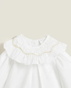 Bodysuit With Embroidered Collar