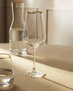 Bohemia Crystal Gold-Rimmed Wine Glass