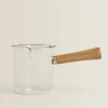 Borosilicate Glass And Wooden Milk Pitcher