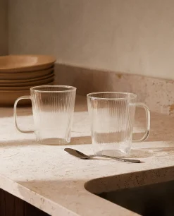 Borosilicate Glass Mug With Lines