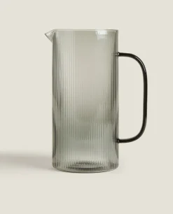 Borosilicate Glass Pitcher With Line Design