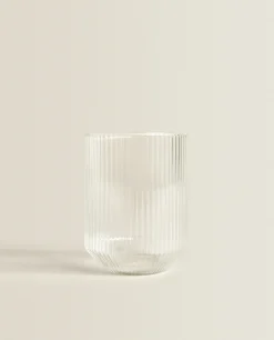 Borosilicate Glass Tumbler With Raised Lines