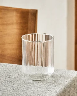 Borosilicate Glass Tumbler With Raised Lines