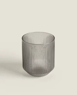 Borosilicate Glass Tumbler With Raised Lines