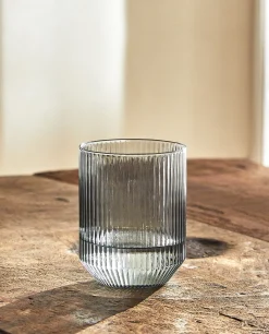 Borosilicate Glass Tumbler With Raised Lines