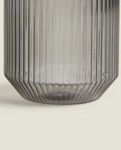 Borosilicate Glass Tumbler With Raised Lines