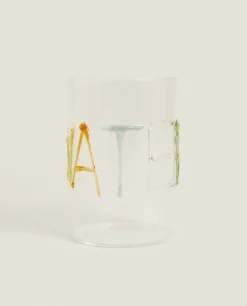 Borosilicate Glass Tumbler With Letters