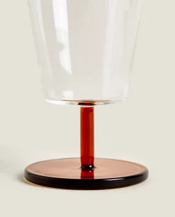 Borosilicate Wine Glass With Colored Stem