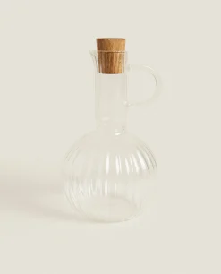 Bososilicate Glass And Wood Cruet Set