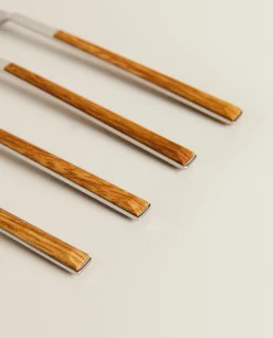 Box 4 Brunch Forks With Wood Pattern Handle