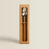 Box Of 4 Dessert Spoons With Wood Pattern Handle