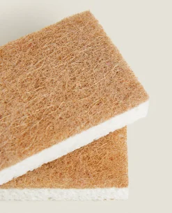 Cellulose And Fiber Non-Scratch Sponges (Pack Of 2)