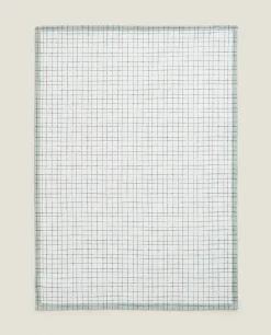 Check And Floral Print Cotton Tea Towel (Pack Of 2)