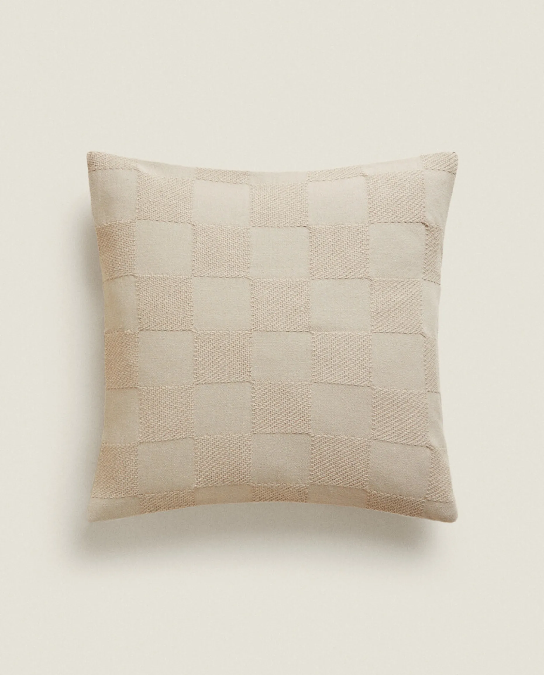 Check Cotton Throw Pillow Cover