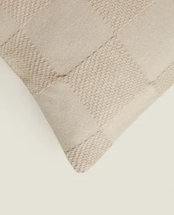 Check Cotton Throw Pillow Cover