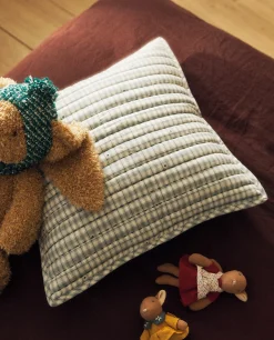Children'S Checked Christmas Throw Pillow Cover