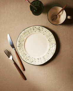 Christmas Dessert Plate With Raised Floral Design