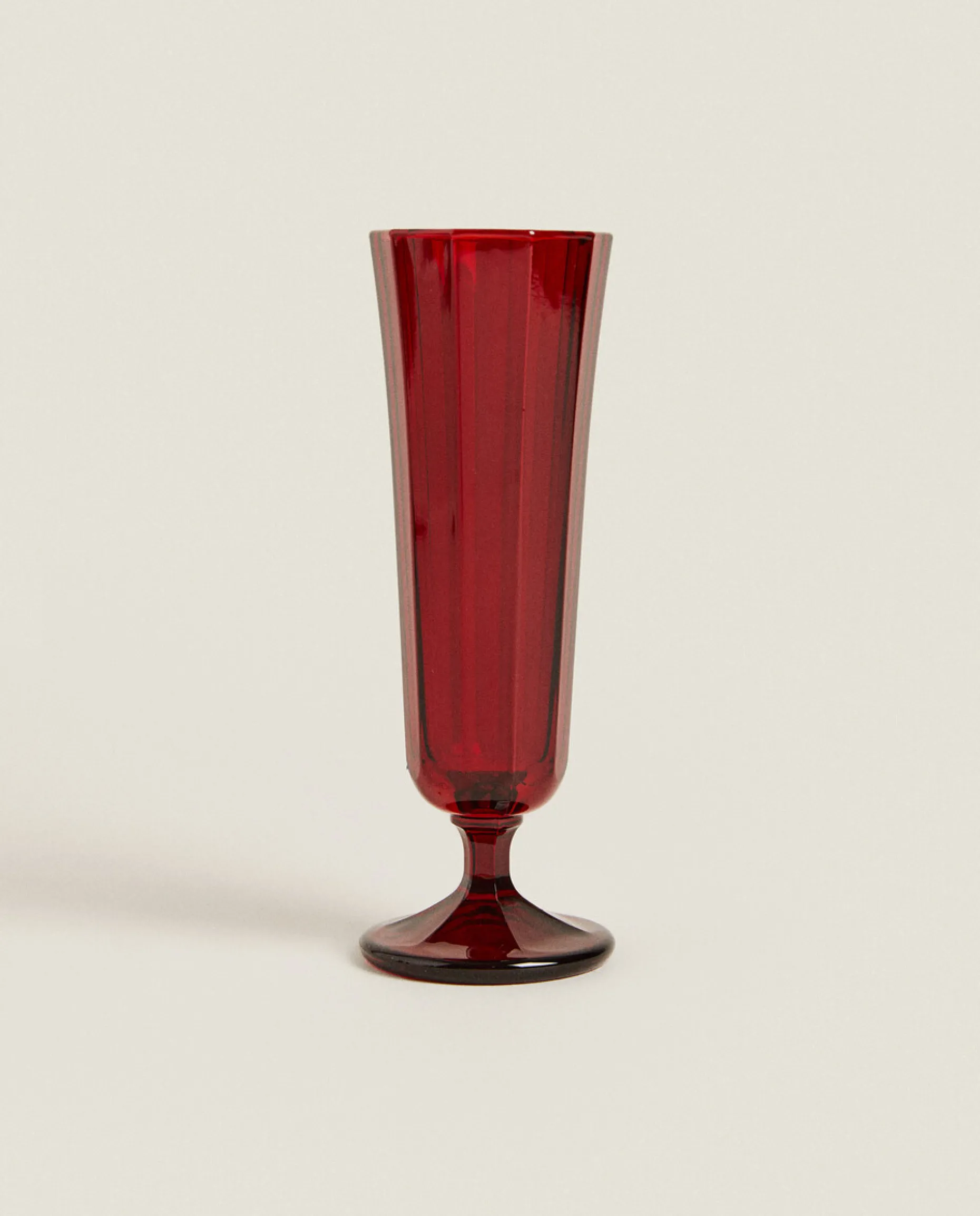 Christmas Faceted Glass Flute