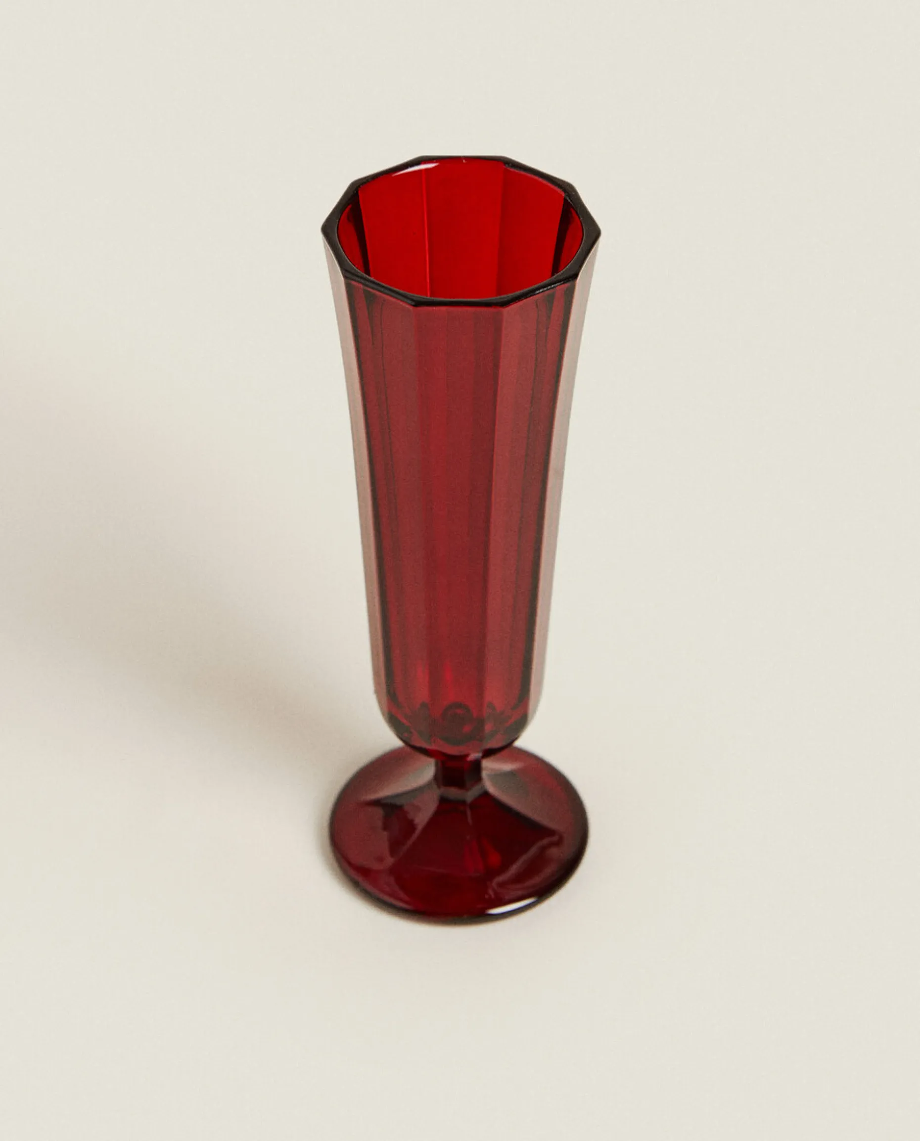 Christmas Faceted Glass Flute