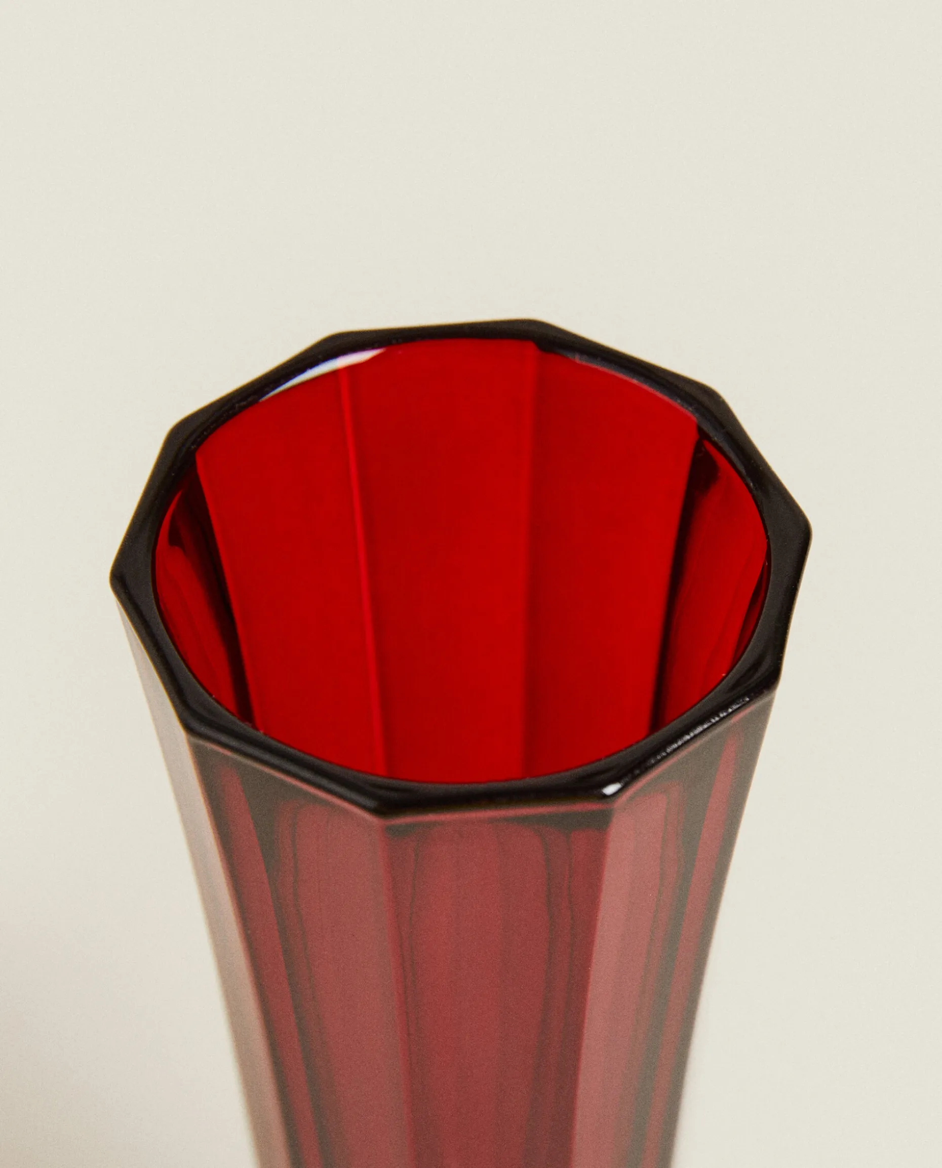 Christmas Faceted Glass Flute