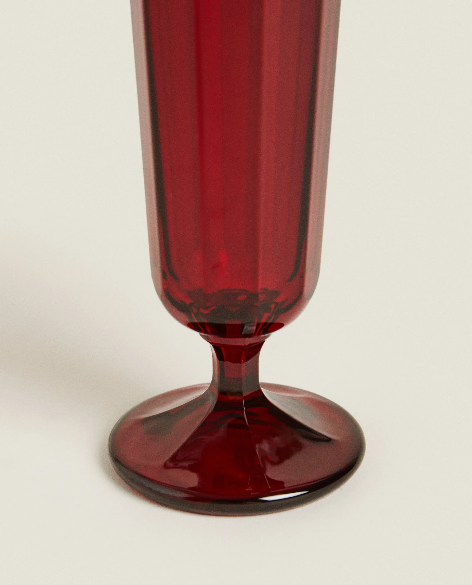 Christmas Faceted Glass Flute