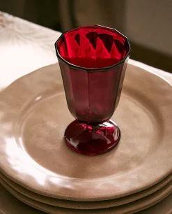 Christmas Faceted Wine Glass