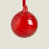 Christmas Spiral Glass Bauble Decoration