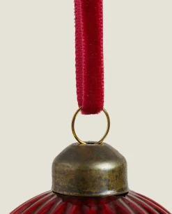 Christmas Spiral Glass Bauble Decoration