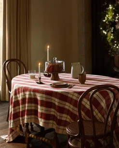 Christmas Tartan Cotton Tablecloth