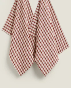 Colored Check Kitchen Towels (Pack Of 2)