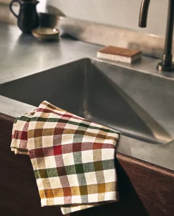 Colored Check Kitchen Towels (Pack Of 2)