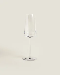 Conical Crystalline Flute Glass