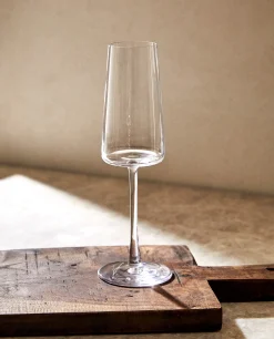 Conical Crystalline Flute Glass