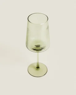 Conical Wine Glass With Lines