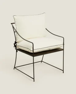 Cotton Back Cushion With Piping