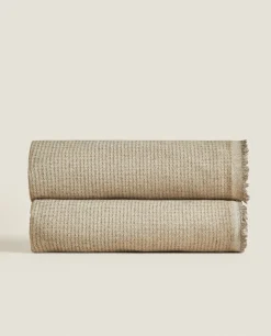 Cotton Blanket With Fringing