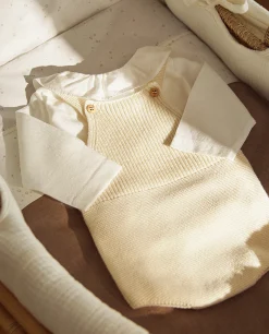 Cotton Overalls With Silk