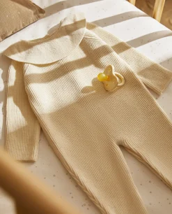Cotton Romper With Silk And Collar