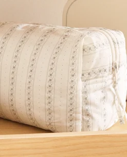 Cotton Toiletry Bag With Border