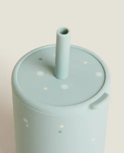 Dots Silicone Tumbler With Straw