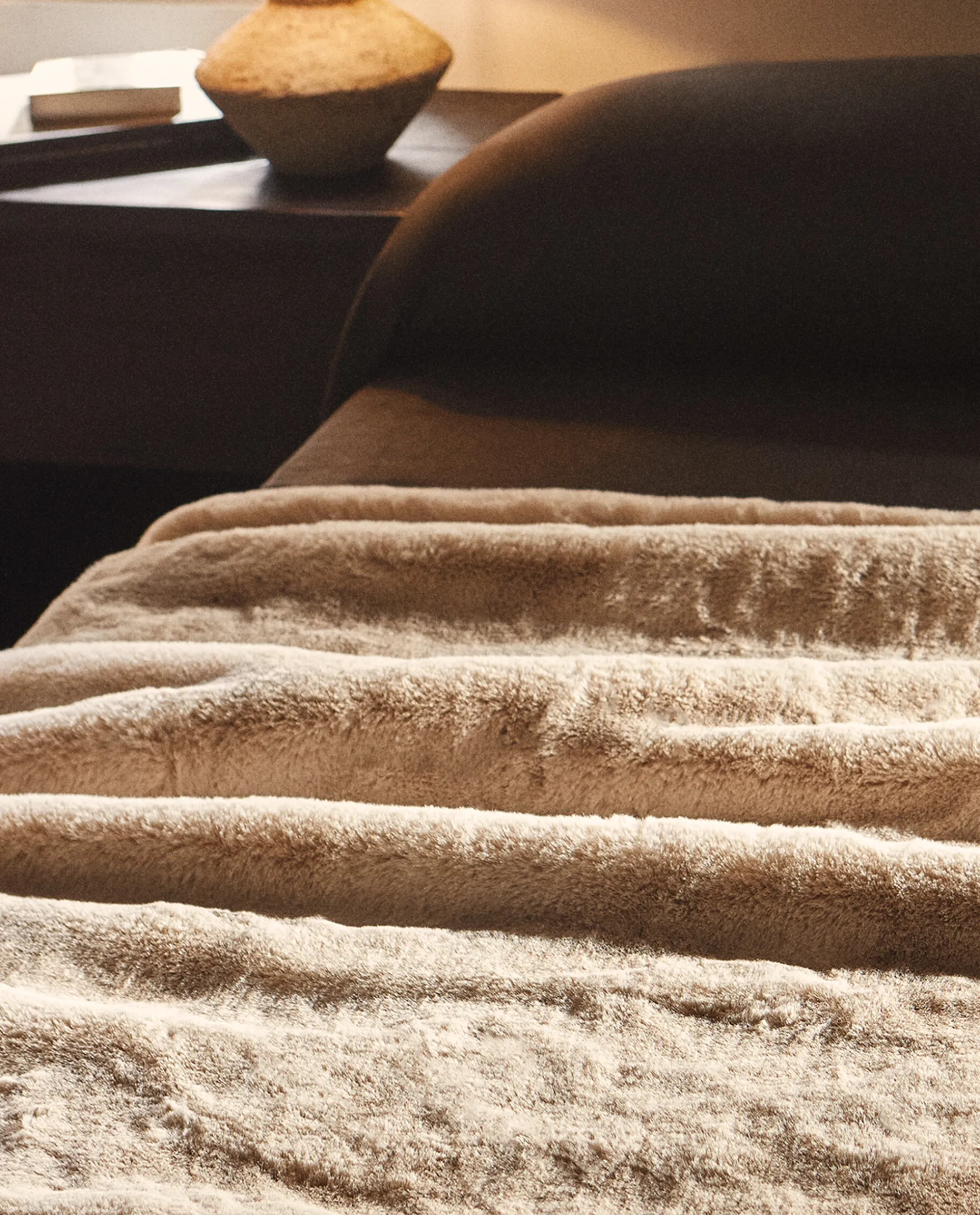 Double-Textured Faux Fur Blanket