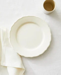 Earthenware Dinner Dish With Raised-Design Edge